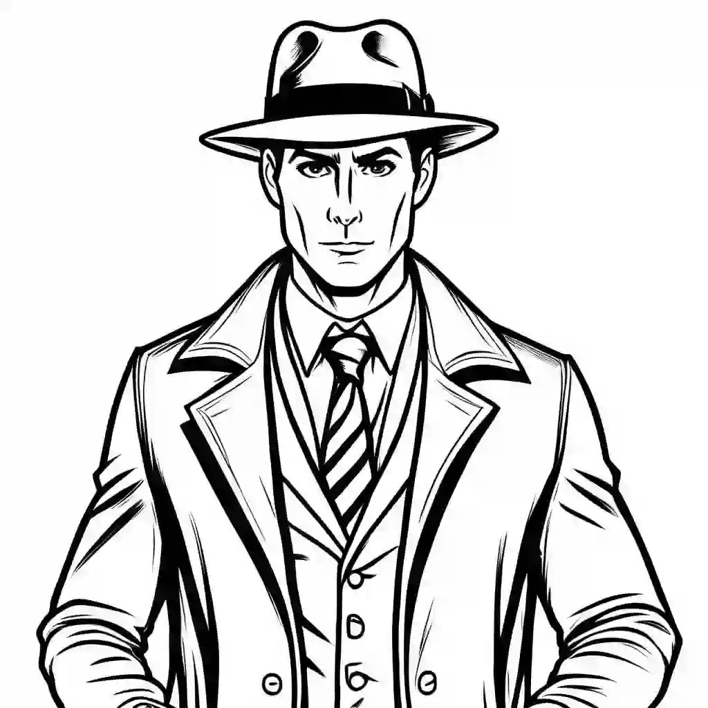 Detective coloring pages